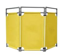 Foldable Safety Barrier with 3 Panels - 100 cm High Durable PVC Traffic Fence Portable Caution Gate Yellow 173.5 x 100 cm Set of 8 for Effective Crowd Control
