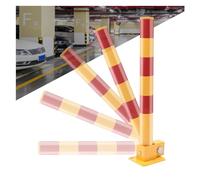 Foldable Safety Bollard Post Parking Barrier, Heavy Duty Parking Lock With Reflective Stripes For Bike Lanes Walkways, Rustproof Waterproof Driveway Traffic Security Bollards(Yellow)