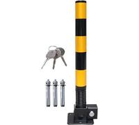 Foldable safety post with flexible spring to avoid collisions in parking lots(A)