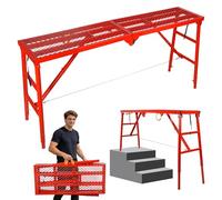 Foldable Scaffolding Platform, 1000 Lbs Capacity, 33"-57" 5-Level Height Adjustable Work Platform with Anti-Slip Surface Foldable Scaffold Tower Ladder Stool Bench for RV Painting Construction 1.5M