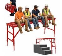 Foldable Scaffolding Platform 70.8" × 15.8", Adjustable Height 36.2"-61.9", 800 lbs Capacity Portable Work Platform, Heavy Duty Folding Scaffold for Painting, Repair, Home & Garage (70.87" × 15.75")
