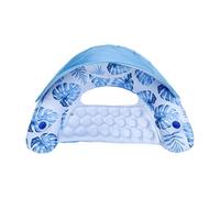Foldable Shaded Pool Float Bed with Ergonomic Design - Hawaiian - Style PVC Float with Cup Holder - Great for Family Pool Days, Spa Resorts & Summer Lake Trips