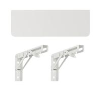 Foldable Shelf Bracket Space-Saving Wall-Mounted Storage Solution for Home Office Kitchen - White 120x20cm (47.24x7.87in) - and Stylish Design