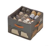 Foldable Shoe Organizer 16 Slots Clear Cover Oxford Cloth PP Board | Spacious 16.9 x 16.9 x 12.2 inch fits heels sneakers accessories multi-use reinforced base