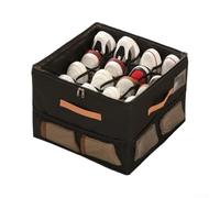 Foldable Shoe Organizer 16 Slots Clear Cover Oxford Cloth PP Board | Spacious 16.9 x 16.9 x 12.2 inch fits heels sneakers accessories multi-use reinforced base