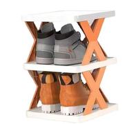Foldable Shoe Rack, 3 Tier Folding Shoe Rack Plastic Small Shoe Storage Rack for Living Room Bedroom Entryway, 9.4 x 10.2 x 6.9 inch