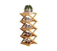 Foldable Shoe Rack No Assembly 2-9 Tier Wood Organiser Space Saving | Adjustable from 2 to 9 tiers with a tool-free interlocking system, this wooden shoe rack suits entryways, dorm rooms, and nar