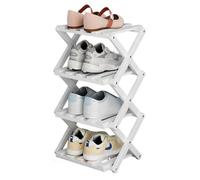 Foldable Shoe Rack, Space-Saving Vertical Organizer for Entryway, Bathroom, or Small Spaces