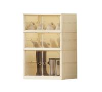 Foldable Shoe Sto Boxes Stackable Plastic Shoe nizers for Entryway & Bedroom Space-Saving No Assembly Required 3-Tier (2+1 Boots)