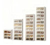Foldable Shoe with Transparent Magnetic Doors Dustproof Plastic Storage 10-Level Capacity for 20 Pairs Perfect for Living Room Wardrobe Space-Saving Design