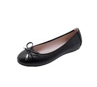 Foldable Shoes Ladies Flats Bowtie Moccasin Round Toe Chassure Femme Roll-Up Shoes Ballet for Commuting, Traveling(2,10.5)