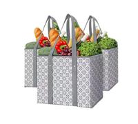 Foldable Shopping Bag Large Capacity 33L - Waterproof Reusable Grocery Tote with Reinforced Handles - Multipurpose Carry All for Supermarket, Travel, Gym (33x25x27cm, 8 Colours) (Type A)