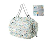 Foldable Shopping Bag - Storage | Reusable, Organizer, with Handles, Ideal for Work, Camping, Supermarket, Holidays and Travels., Little Flower, Consulte la descripción