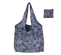 Foldable Shopping Bag Stylish & Practical Lightweight Grocery Storage Large Foldable Shopping for Women Men Shopping Bag, Navy Blue White Hear, Mass Beauty