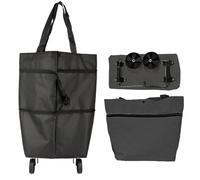 Foldable Shopping Bag With Wheels, 2 In 1 Collapsibles Trolley Bags, Shopping Trolley Wheels, Foldable Shopping Trolley, Reusable Oxford Cloth Grocer For Shopping Daily