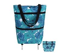 Foldable Shopping Bag With Wheels, Shopping Bag On Wheels, Collapsibled Shopping Trolley, Folding Shopping Bag With Wheels, 2 In 1 Portable Foldable Shopping Cart For Shopping Daily - 46x40x27cm