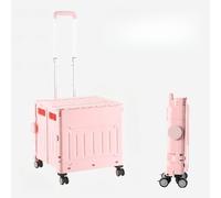 Foldable Shopping Box Trolley on Wheels with LidPortable Rolling Cart for Luggage Camping Travel & MovingLarge Utility Handcart with Four Universal Wheels