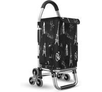 Foldable Shopping Cart Caddie, 36L Aluminum Frame with 3 Wheels, Compact Design for Easy Mobility, Versatile Folding Shopping Bags with Casters