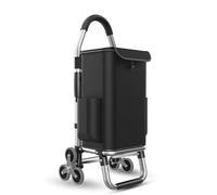 Foldable Shopping Cart with 3 Wheels - Stair Climber - Perfect for Groceries & Laundry - Silent Triangular Wheel for Easy Maneuvering