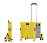 Foldable Shopping Cart with Lid 360° Rotating Wheels Telescopic Handle Portable Storage Box High Load Capacity Blue Trunk Cart for Easy Transport