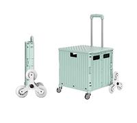 Foldable Shopping Cart with Lid 8-Wheel Portable Trolley Stair-Climbing Utility Cart SUV Storage Box with Handle 45L/65L for Grocery and Outdoor Use
