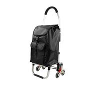 Foldable Shopping Cart with Triangular Crystal ls, Utility Trolley for Groceries, Lightweight Black Grocery Cart, Portable Folding Shopping Trolley for Easy Transport