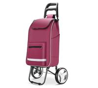 Foldable Shopping Cart with Wheels - Trolley Cart Spare Bag,Replacement Bag Daily Essential Waterproof Storage for House Groceries Grocery(Red3)