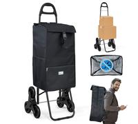 Foldable Shopping Trolley 40L - Thermal Insulated, 6-Wheel Stair Climbing, Water