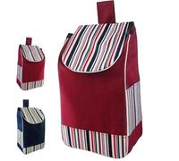 Foldable Shopping Trolley Bag Replacement 40L Oxford Fabric water-repellent Grocery Cart Storage with Side Pockets for Supermarket Travel Camping