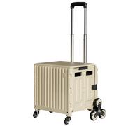 Foldable Shopping Trolley Cart on Wheels Stair Climbing Boot Cart with Adjustable Telescopic Aluminum Handle Ideal for Garden Camping Grocery Shopping