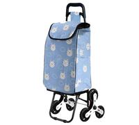 Foldable shopping trolley, Trolley Bag Foldable 3 Wheels 2 Stair Climbing Silent Detachable Heavy Duty Carring Cart Travel Picnic(A)