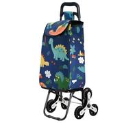 Foldable shopping trolley, Trolley Bag Foldable 3 Wheels 2 Stair Climbing Silent Detachable Heavy Duty Carring Cart Travel Picnic(B)