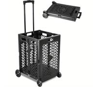 Foldable Shopping Trolley with Tscopic Handle & Wheels - Versatile Cart for Groceries Laundry Office Supplies Travel & Outdoor Use - Lightweight & Design