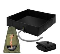 Foldable Shower Base - 80 x 80 cm Outdoor Folding Housing, Waterproof Tent Floor, Durable Raised , RV Pet Bath Shower Base for Camping, Garden, Travel, Portable
