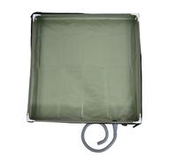 Foldable Shower Base | Oxford Cloth & PVC, 31.5in X 31.5in X 3.9in, Green | Portable Camping Shower Pan With Drain Hose | Tent Floor For RV, Outdoor, Pet Bath