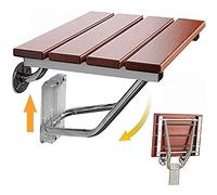 Foldable Shower Bench Wall Mounted Solid Wood Shower Stool Portable Bathroom Seat for Seniors and Disabled Space Saving Folding Bath Chair Safe Showering Solution