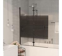 Foldable Shower Cubicle ESG with Aluminium Frame 100 x 140 cm Black Folding Shower Enclosure for Bathroom Recess Splash Guard Made of Safety Glass with Handle and Seal
