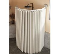 Foldable Shower Curtain, Retractable Water Resistant, Multi-Function Portable Changing Room, No Drill Installation, for Bathroom, RV, Closet