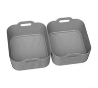 Foldable Silicone Baking Pan for AF500 Space Saving(Gray（2）) | Custom fit for AF500, flexible foldable design, saves 50% storage space, black heat resistant silicone