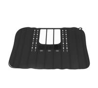Foldable Silicone Bathroom Sink Cover, Heat Resistant Sink Mat with Steel Rods, Makeup Brush Cleaner Mat for Counter Space Organization, Travel and RV Use, Black