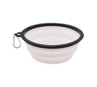 Foldable Silicone Dog Food Water Bowl Outdoor Camping Travel Portable Bowl Disc Frisbee Mountain Buckle Pet Supplies(White,1500ml)