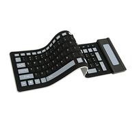 Foldable Silicone Keyboard, 103 Keys 2.4G Wireless Keyboard Waterproof Rollup Keyboard with USB Receiver, Flexible Portable Silent Keyboard for PC Laptop (Black)