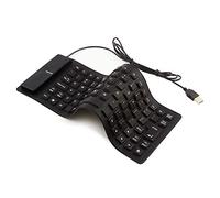 Foldable Silicone Keyboard, USB Wired 85 Keys Waterproof Rollup Silent Typing Soft Touch Keyboard for PC Notebook Laptop(Black)