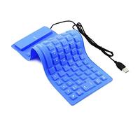 Foldable Silicone Keyboard, USB Wired 85 Keys Waterproof Rollup Silent Typing Soft Touch Keyboard for PC Notebook Laptop(Blue)