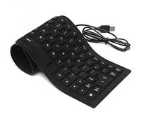 Foldable Silicone Keyboard USB Wired Waterproof Rollup Keyboard - Low Profile Keys - Wired Keyboard with 4.14ft USB-A Cable, 85-Keys - Compatible for Windows, PC, Laptop, Mac