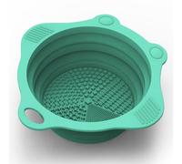 Foldable Silicone Makeup Brush Cleaner Pad Bowl, YalsFTY Portable Mat Scrubber Cleaning Tool for Makeup Brushes, Sponges, and Powder Puffs (Green)