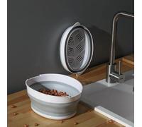 Foldable Silicone Round Shape Large Washing Basket & Drainer Multifunctional Kitchen Food Strainer Basket Free Space Saving for Washing Mixing Fruits Vegetables Cleaning (Big Green)