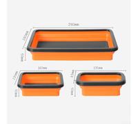 Foldable Silicone Tool Trays for Bolts, Screws, Nuts - 3 Pack Collapsible Parts Organizer with Magnetic Base for Workshop, Garage, Home Use