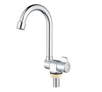 Foldable Sink Faucet with 360°/180° Swivel Brass G1/2 Thread Single Cold Water Tap for RVs Yachts & Kitchens Durable Chrome Plated Copper
