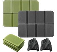 Foldable Sitting Pad, Sitting Mat, Foam Mat Foldable Seat Mat with 2 Pouches Portable Waterproof Seat Pad Hiking Seat Pad for Outdoor Walking Camping Picnic Park(Black+Army Green)